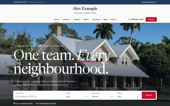 Collective template home page