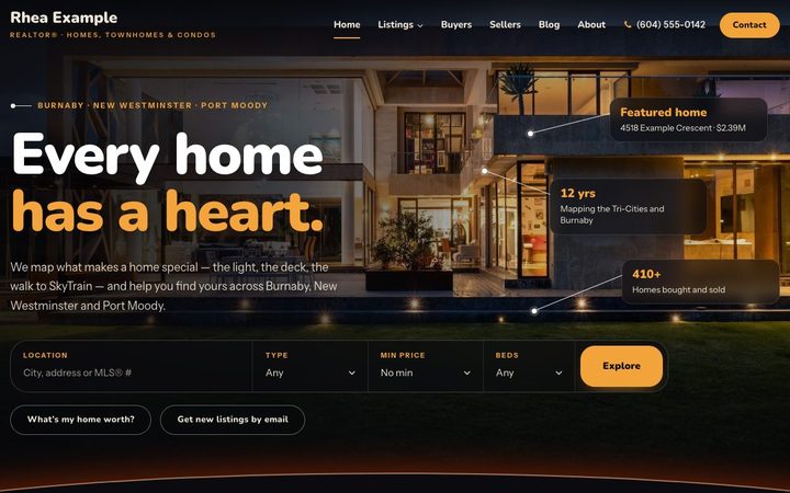 Pluto template home page